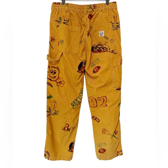 NEW BDG Urban Outfitters Orange Corduroy All Over Print Drawstring Pants Sz L - Picture 5 of 6